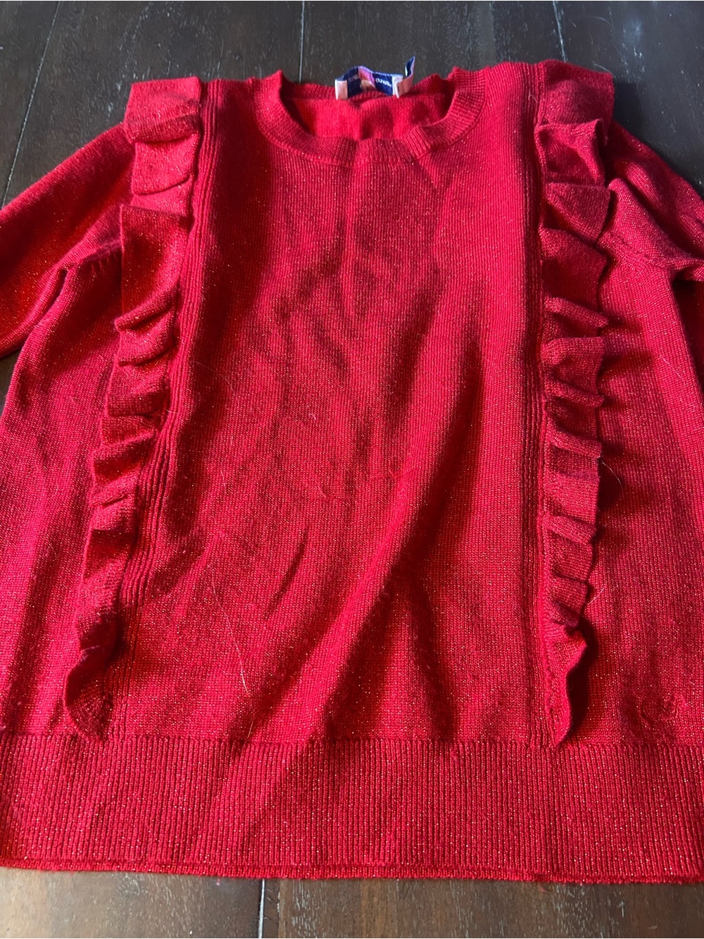 Vineyard Vines Red Ruffle-Trim Kids Sweater